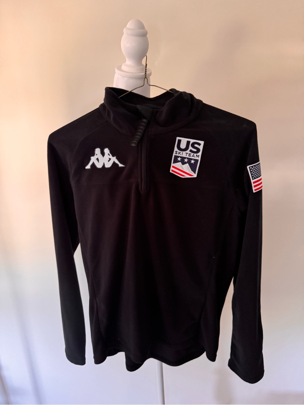 Kappa Black US Ski Team Quarter-Zip Pullover fleece